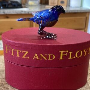 Fitz and Floyd glass blue bird